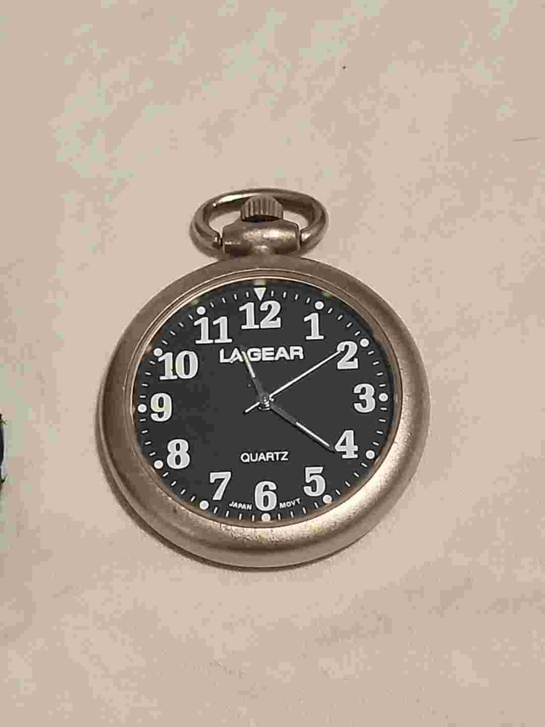 Vintage LA GEAR Quartz Pocket Watch And Case *Needs Battery*