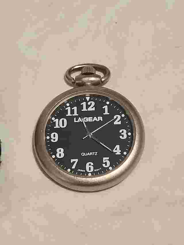 Vintage LA GEAR Quartz Pocket Watch And Case *Needs Battery*