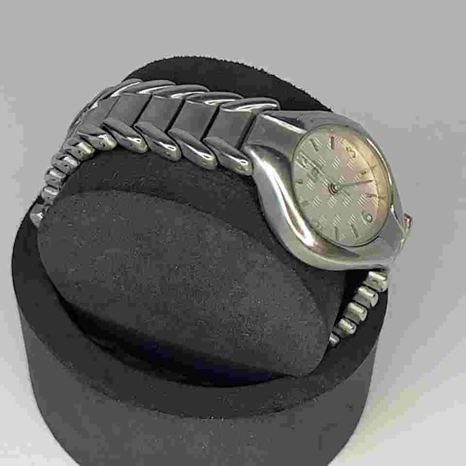 L.e.i. Silver Tone Textured Dial 24mm Women's Watch V-360