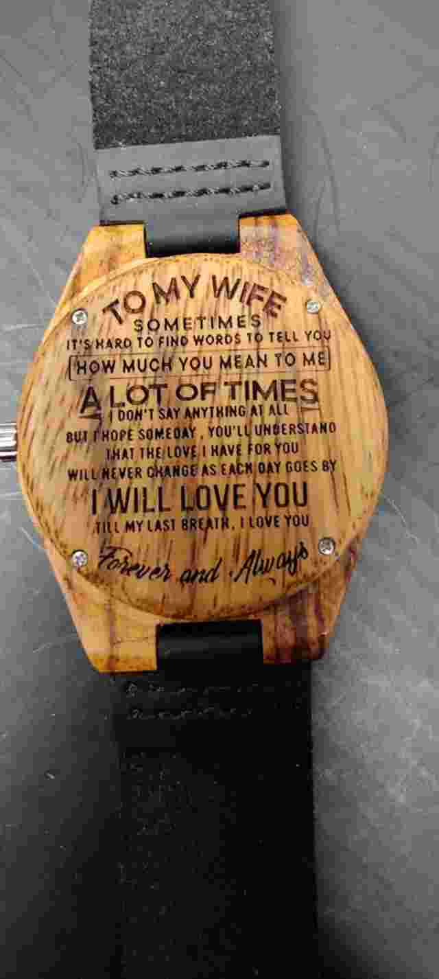 To My Wife - It's Hard to Find Words to Tell You How Much You Mean to Me - Wood
