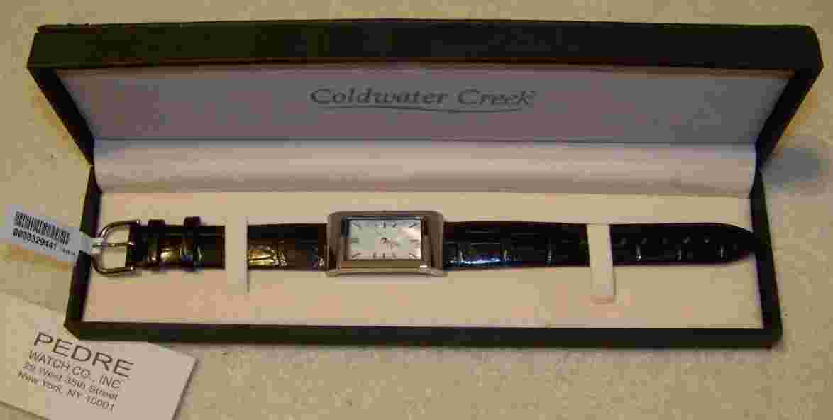 COLDWATER CREEK Pedre LADIES WATCH w Black Leather Strap