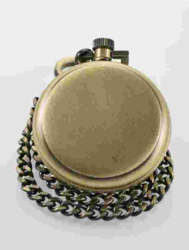 Majestron Watch Mens Pocket Stainless Gold Battery Water Resistant 24hr Casual