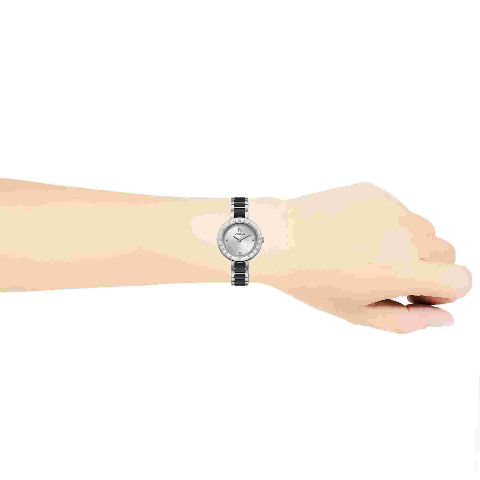 Furla Women's Black Leather  Stainless Steel Bracelet WW00004010L1