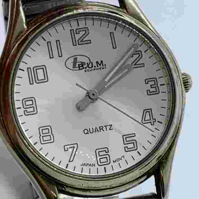 B.U.M. Equipment 31mm case Analog Wristwatch silver tone dial 7” w/battery