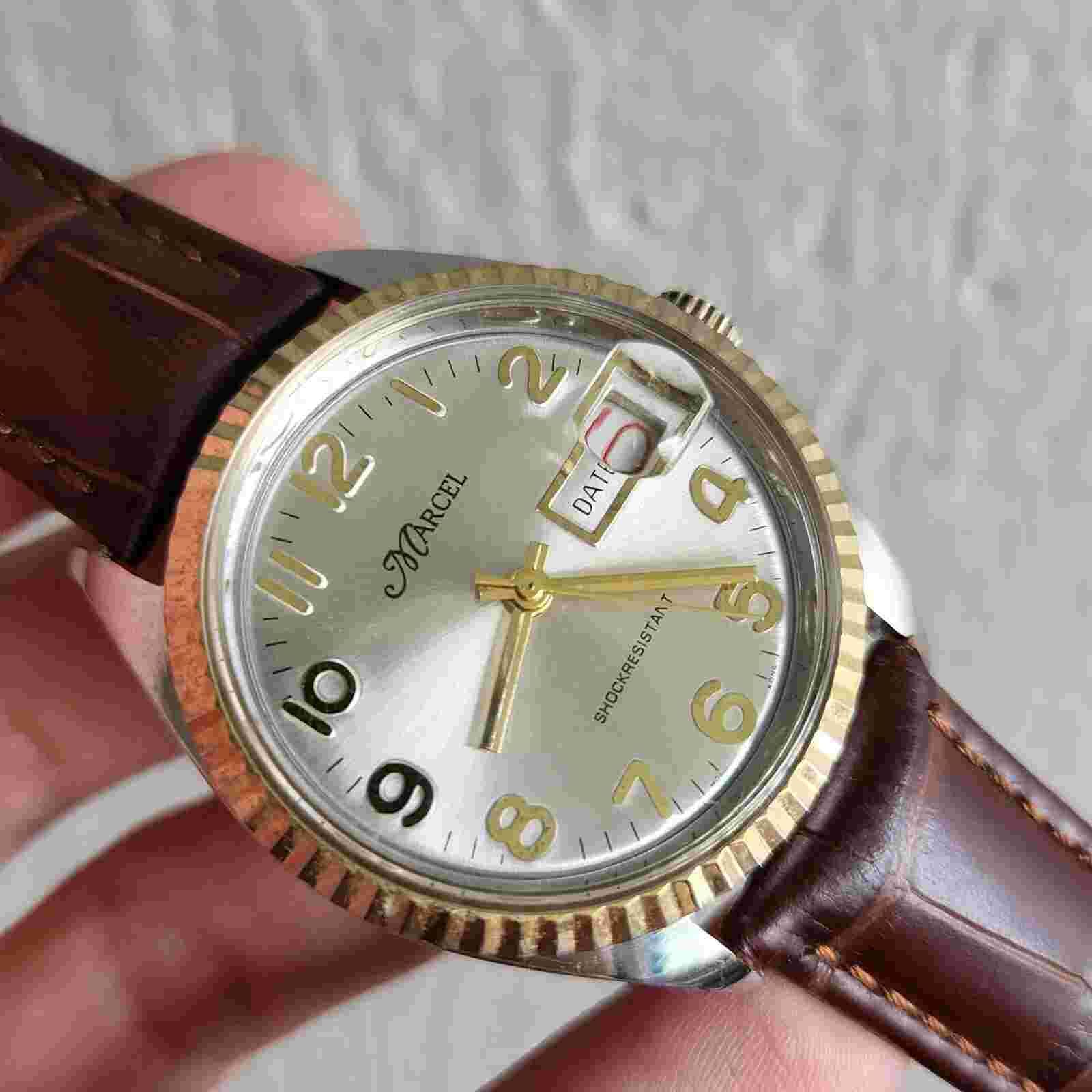 Vintage MARCEL Men's manual winding watch Dtae Parrenin 3641D 1970s