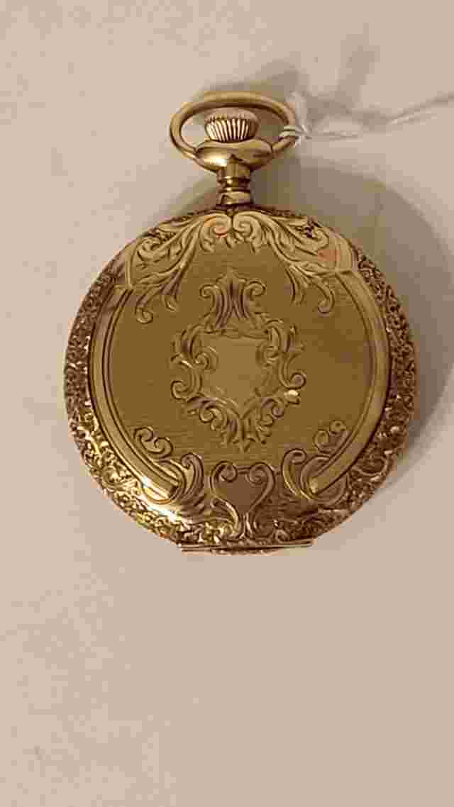 1917 14K GOLD ILLINOIS POCKET WATCH 17 Jewels Size 16s Hunting Case. Runs Great