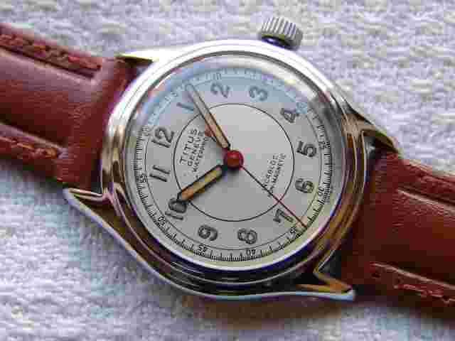 VINTAGE men's military TITUS GENEVE good condition WWII ERA WRISTWATCH