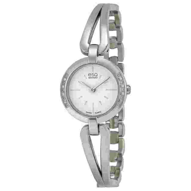 NEW ESQ BY MOVADO 07101395 SWISS QUARTZ LADIES DIAMOND STEEL WATCH CORBEL