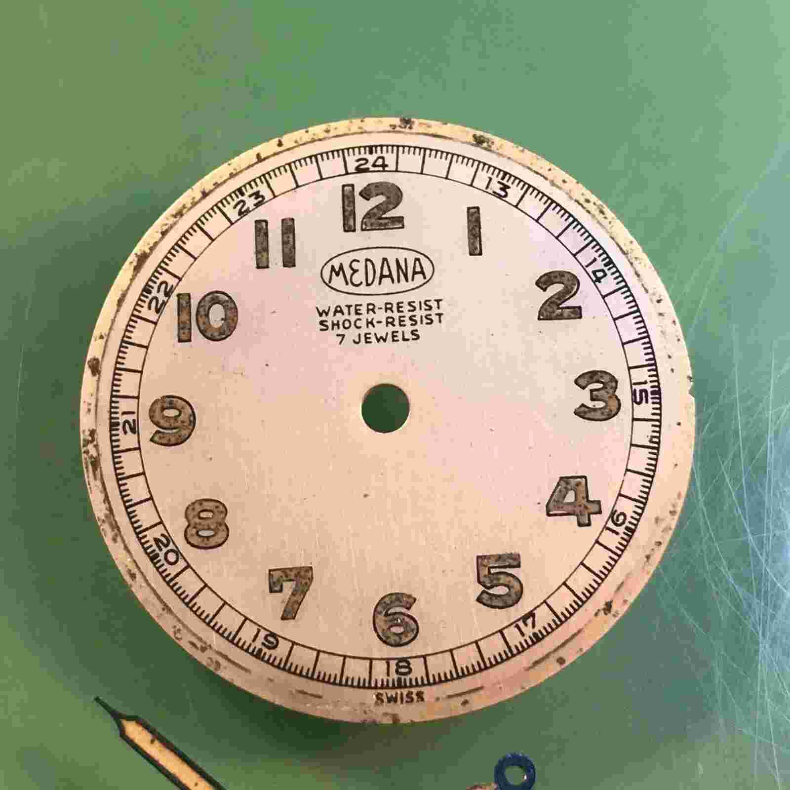 Medana Military Style Watch Dial w/Hands / Q280