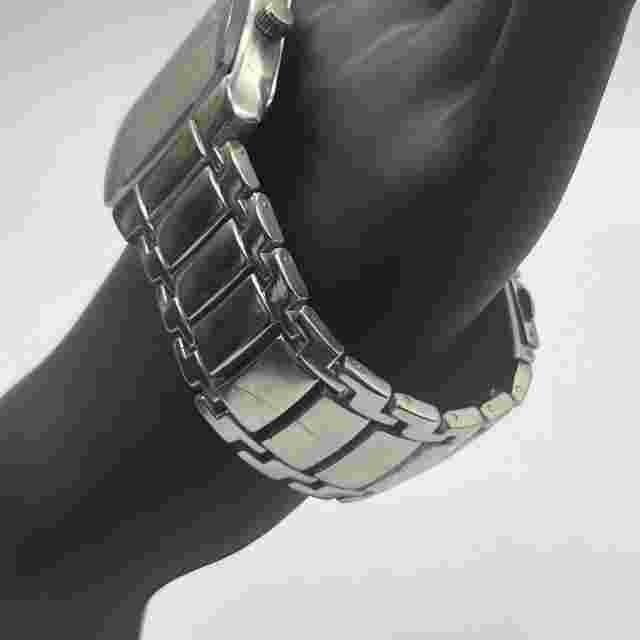 Men's Silver Tone Gino Milano Analog Watch Stainless Steel back, new battery