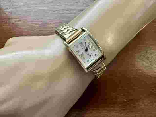 Vintage Mens 10k Rolled Gold Accro Jeweled Face 17j Wristwatch Watch Band