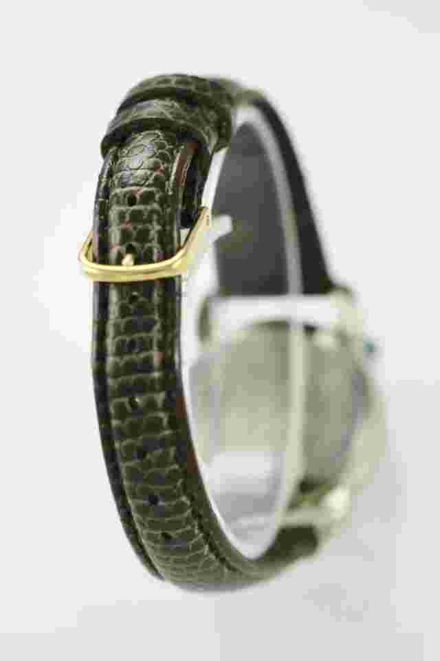 Times Square Watch Womens Stainless Silver Gold Steel Brown Leather Date Quartz