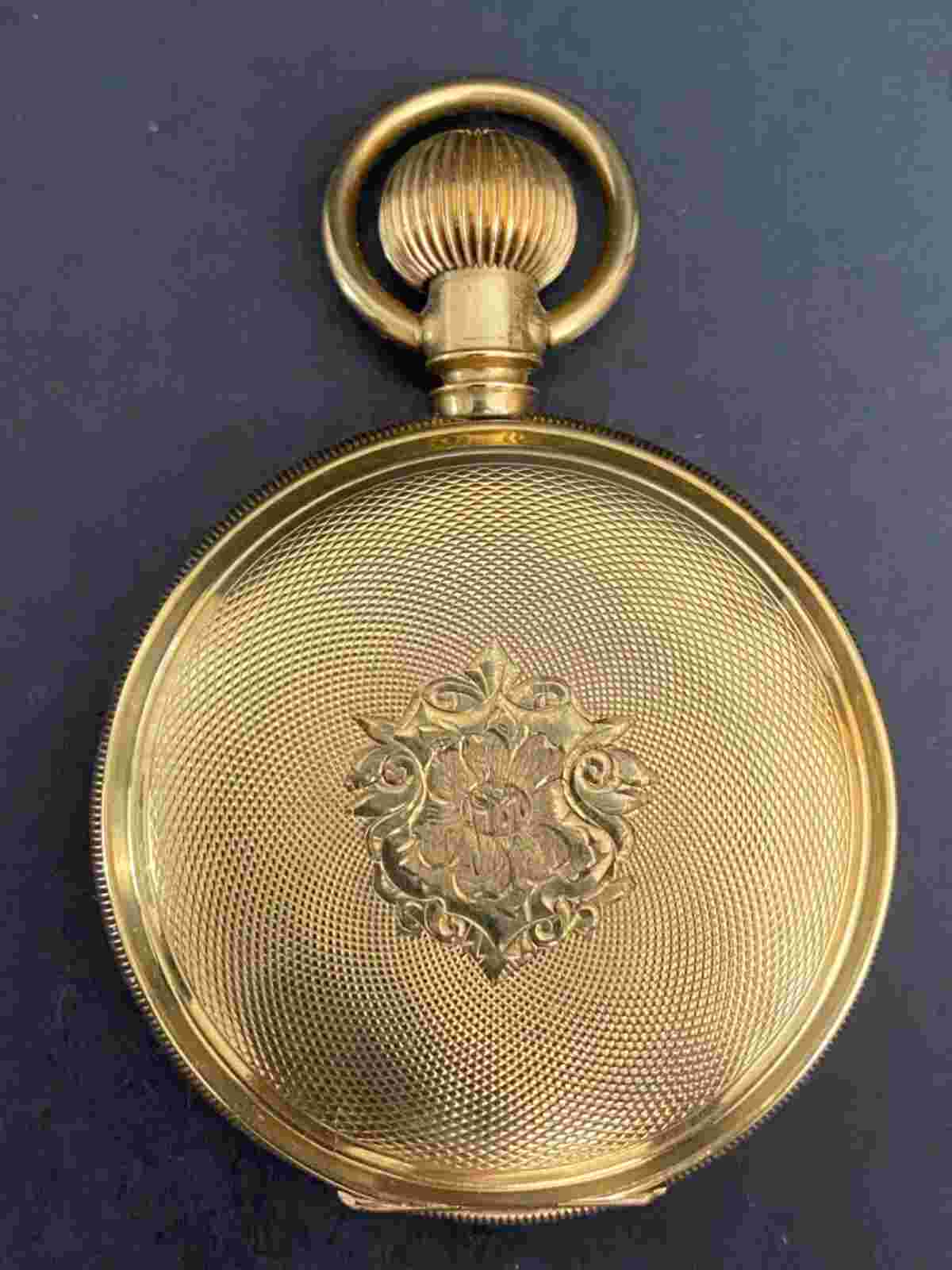 Elgin Solid 14k Yellow Gold Hunting Case Pocket Watch, Size 16, 15 Jewel
