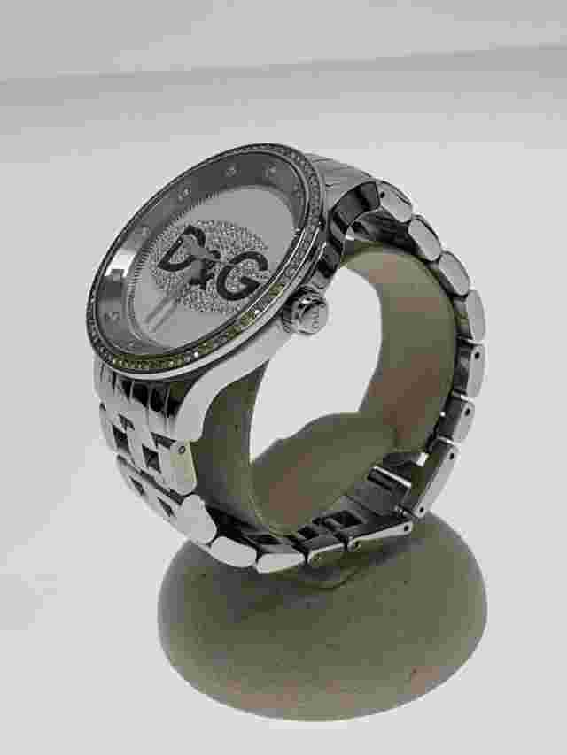 D&G TIME Quartz Analog Stainless Steel Silver Near Mint JAPAN