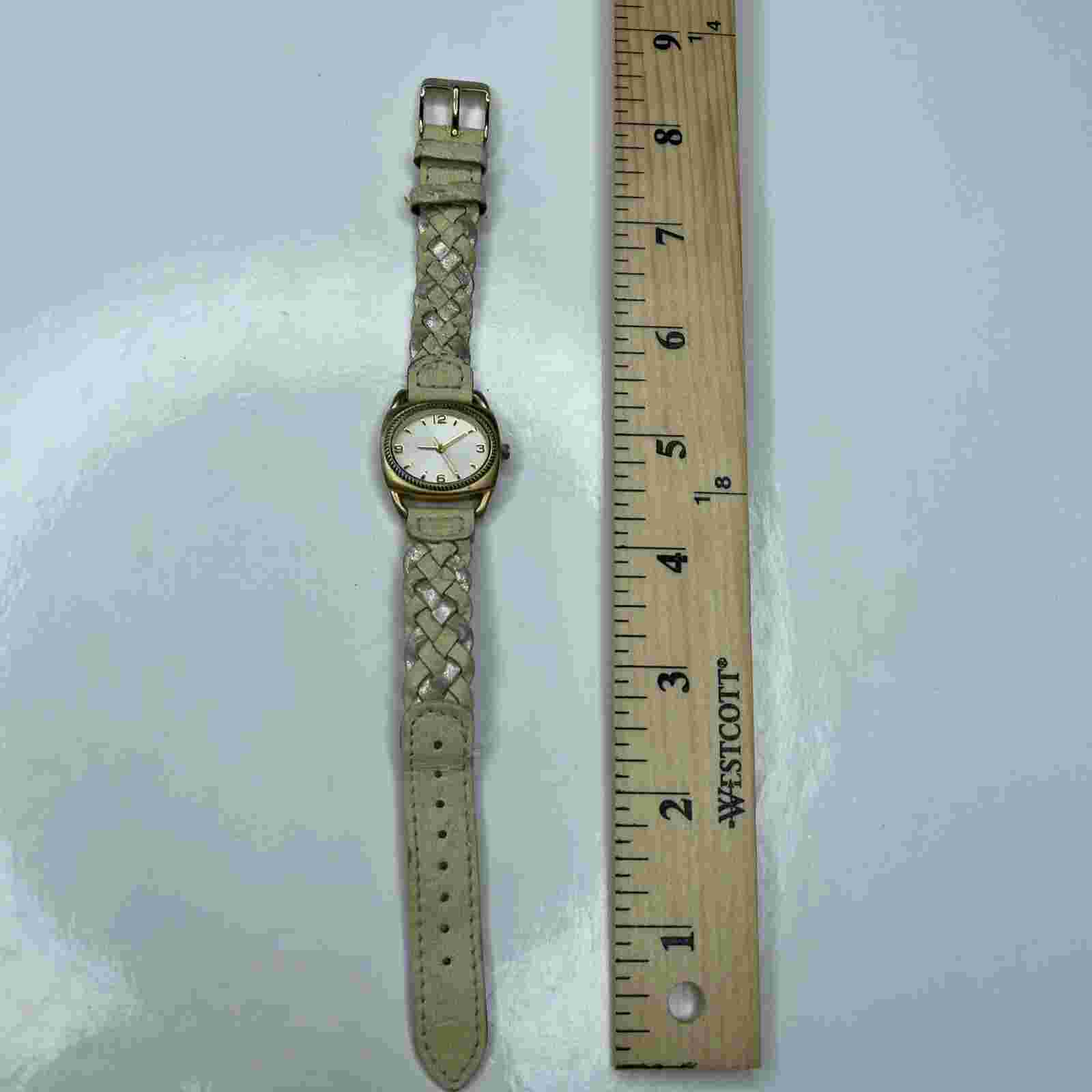 E FMD FY1280 Gold White Braided Leather Japan Stainless Untested
