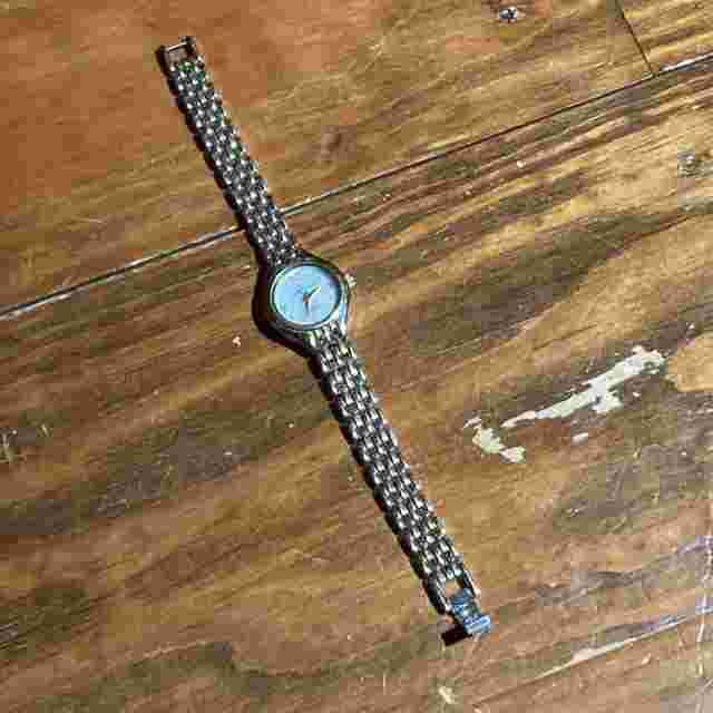 Liz Claiborne Womans Quartz Watch Two Tone Mother of Pearl Dial Works w New Batt