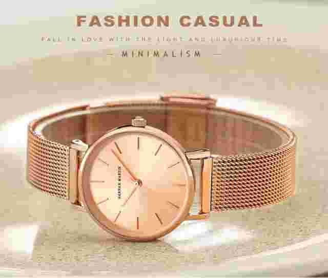 Hannah Martin Quality Stainless Steel Band Japan Quartz Movement