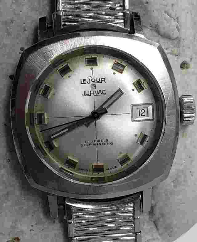 MCM RARE VINTAGE WATCH LEJOUR JURVAC AUTOMATIC DATE 10ATM W.R.SWISS MADE