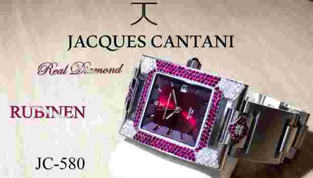 Jacques Cantani Watch Unique Stainless Steel, Real Diamonds And Synthetic Ruby