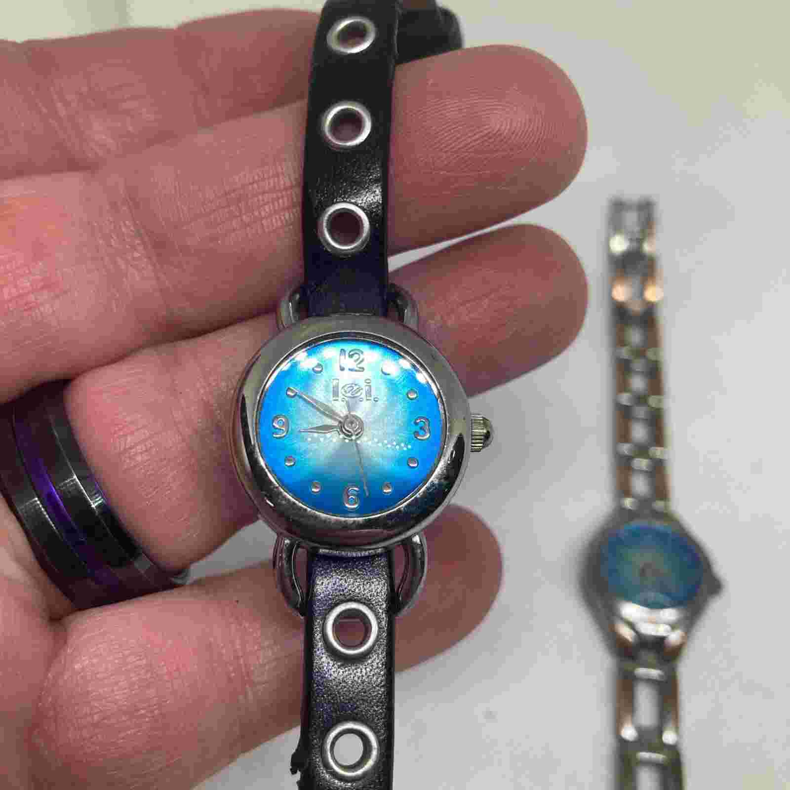 Lot Of 2 Working LEI Irradescent Face Watches, New Batteries
