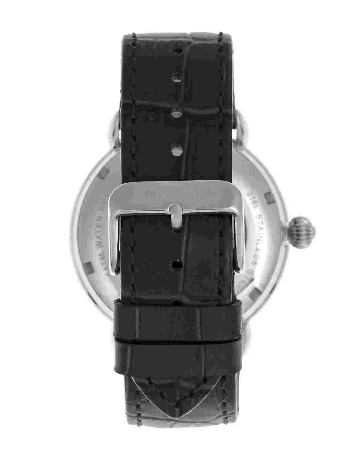 Heritor Mattias Automatic Black Leather Men's Watch with Date Indicator HR8402