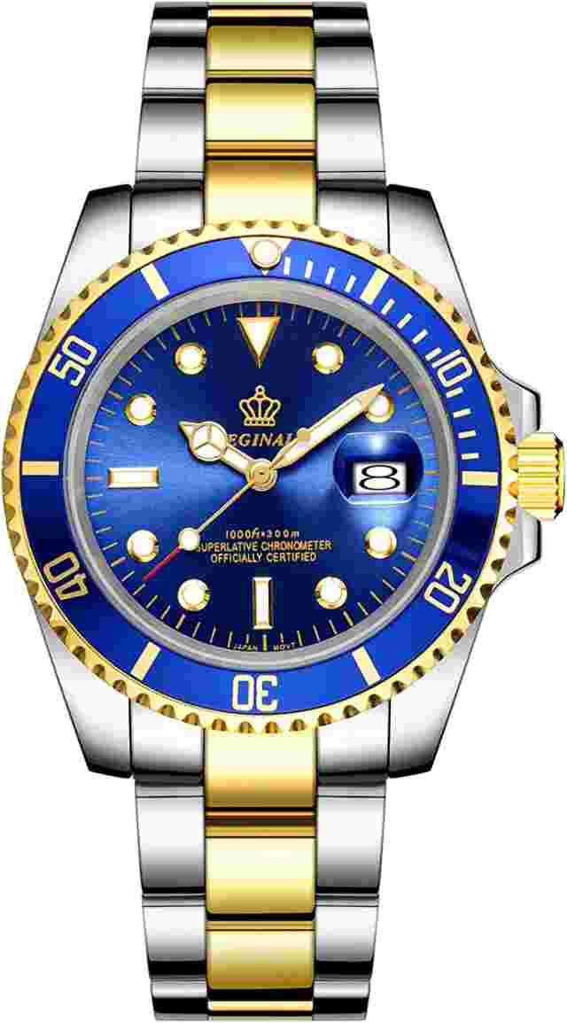 Presidential Reginald Watch Two Tone Quartz Bezel Sapphire Glass Luminous Gold