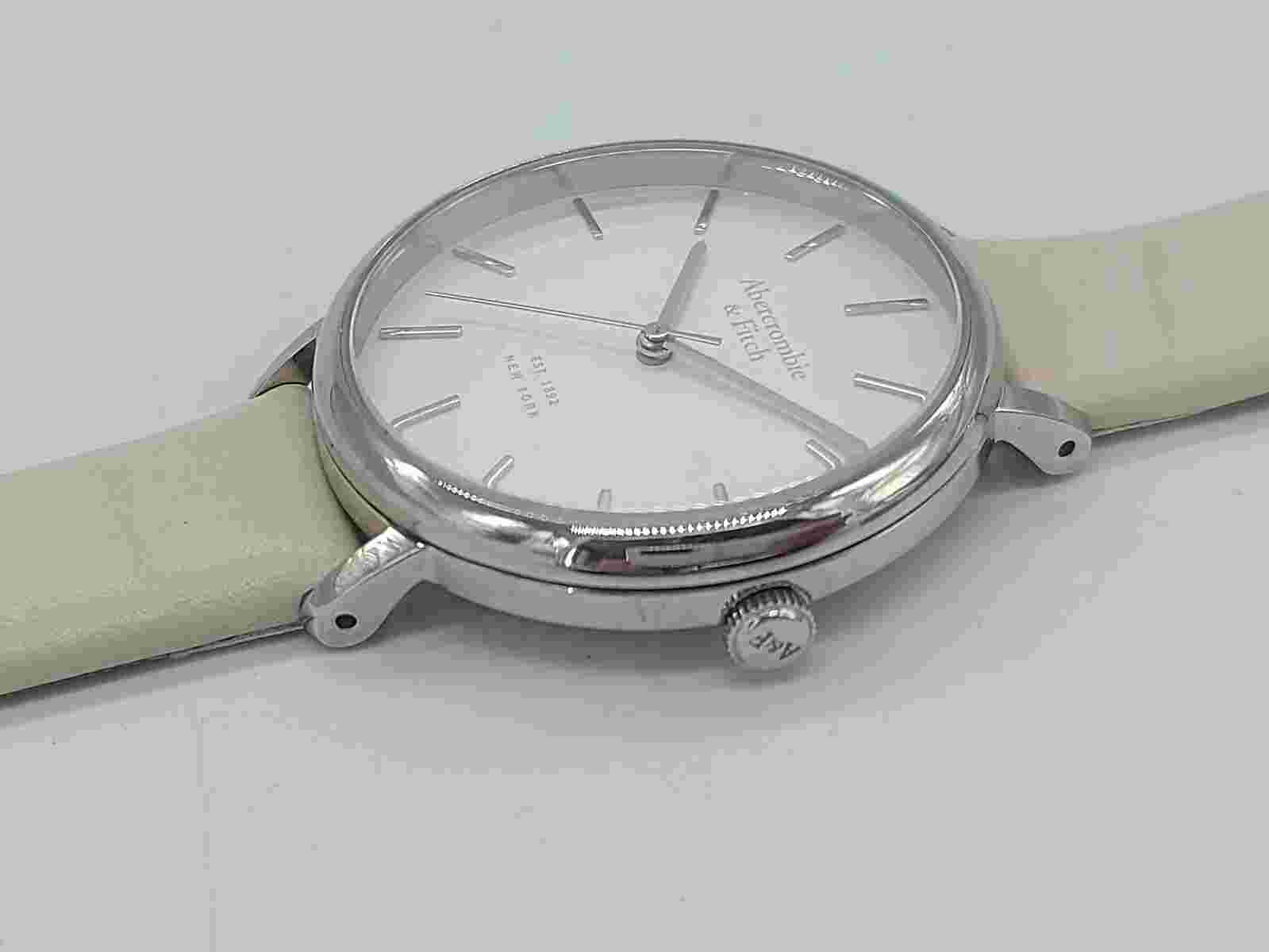 Abercrombie & Fitch Women's Ivory Leather Strap Watch