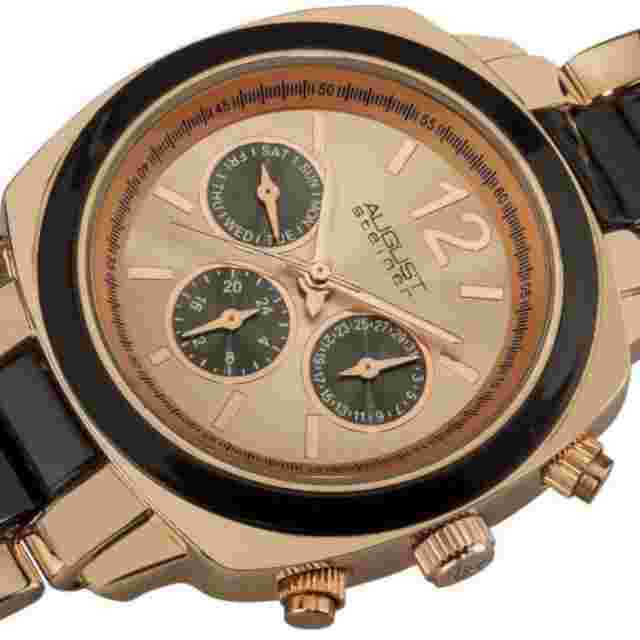 NEW August Steiner AS8062BKR Womens Resin Swiss Quartz Multi-Function Watch Date
