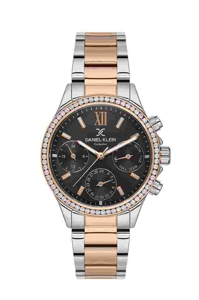 Daniel Klein Exclusive Women Black/Rose Gold Watch