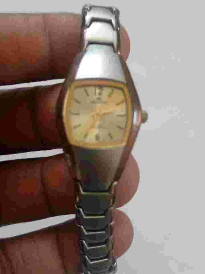 Denacci Quartz Analog Japanese Movt YellowDen Dial Stainless Steel Ladies Watch