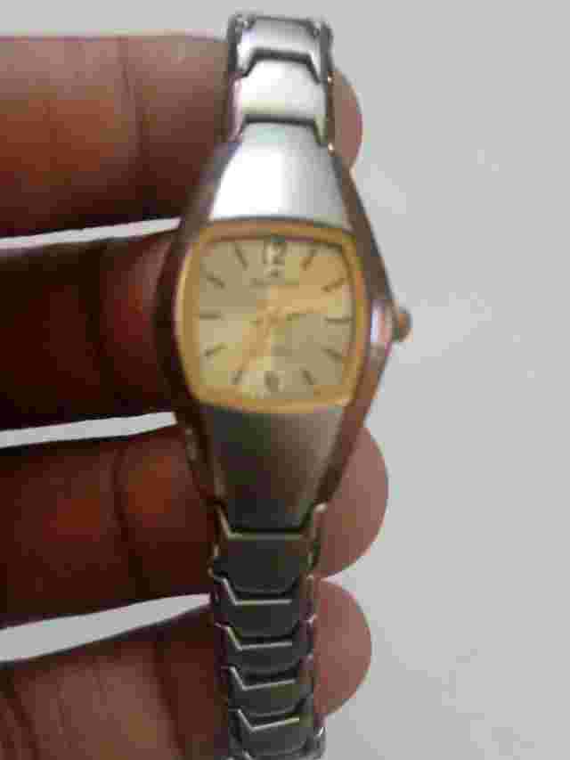Denacci Quartz Analog Japanese Movt YellowDen Dial Stainless Steel Ladies Watch