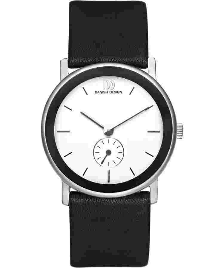 Danish Design IV12Q925 White Dial Steel Black Leather Quartz Women's Watch