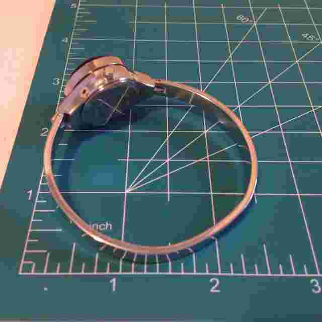 Denacci Watch Women Silver Tone Light Purple Glass Flip Open Needs Battery