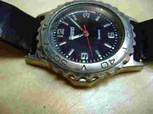 Avanti Black Face Silver Tone Watch 33003