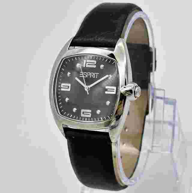 Ladies ESPRIT Silver Tone All Stainless Steel Glossy Dress/Casual Watch, Leather