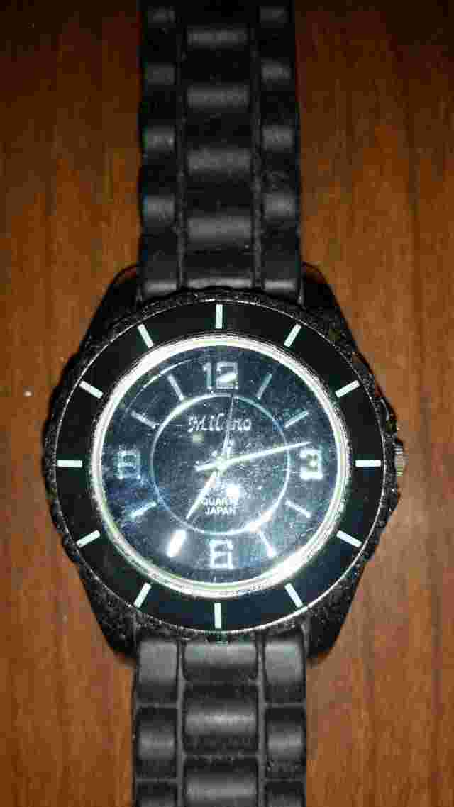 Milano Mens Fashion Watch Black Silicone Band *