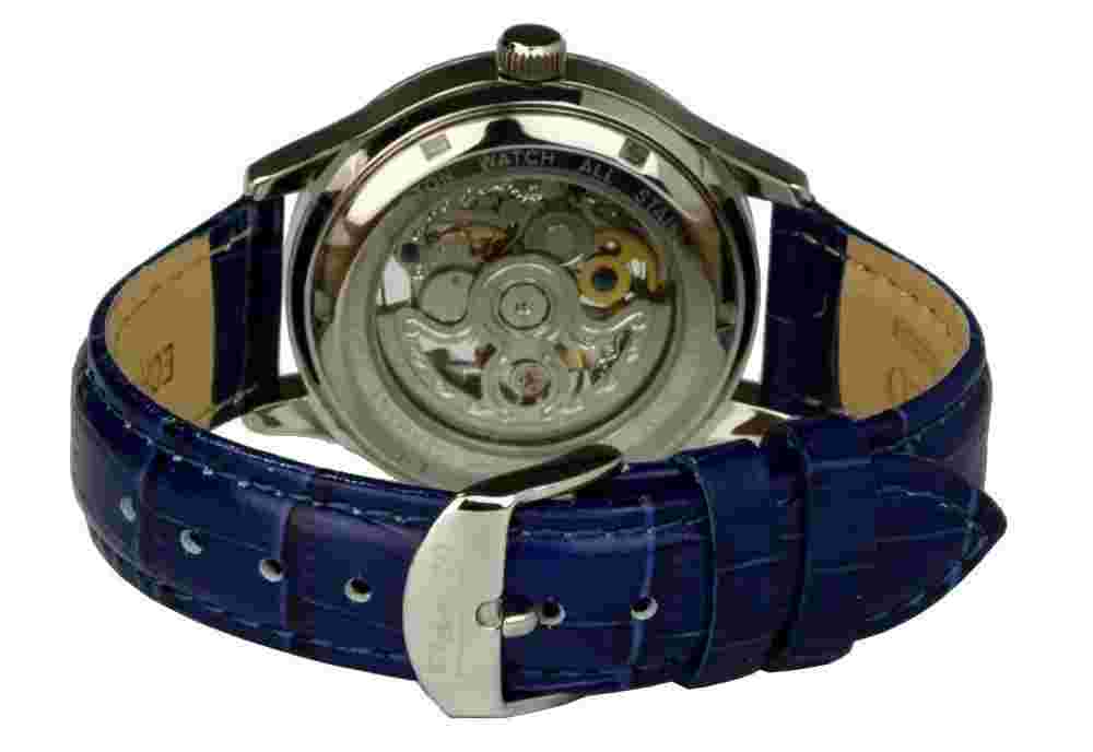Enzo Bellini by Trias small skeleton watch blue automatic watch Ø 38 mm unisex watch