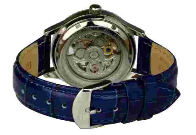 Enzo Bellini Black Skeleton Automatic Watch Ø 1 1/2in Unisex Leather Watchband