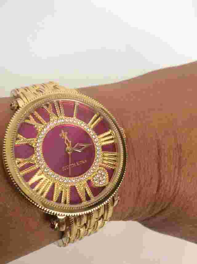 Beautiful Judith Ripka Red Face Stainless Steel  Diamonique Watch