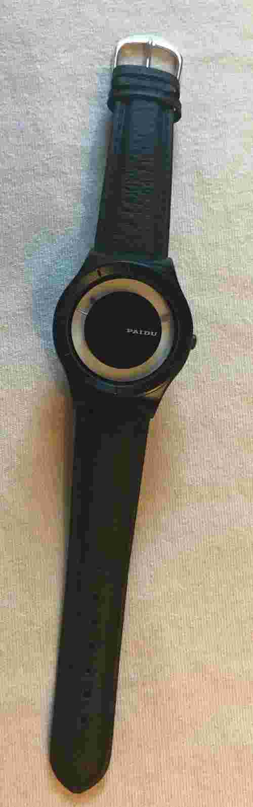 Paidu watch mens mystery dial 40mm near mint cond genuine leather