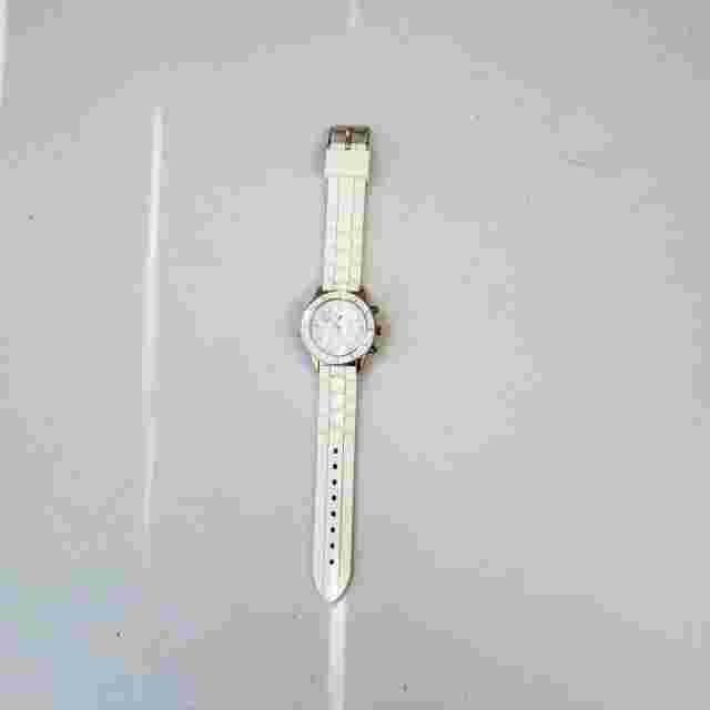 Mens & Womens White Crystal Chronograph Small Face stop Watch  Stainless