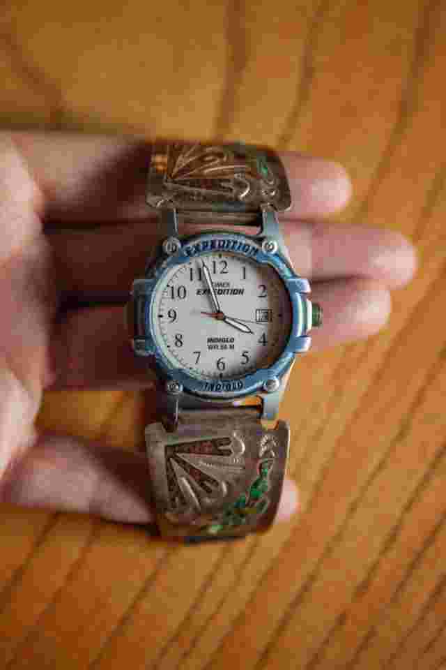 VTG Turquoise Etched Detailed Sterling Watch Band + Watch