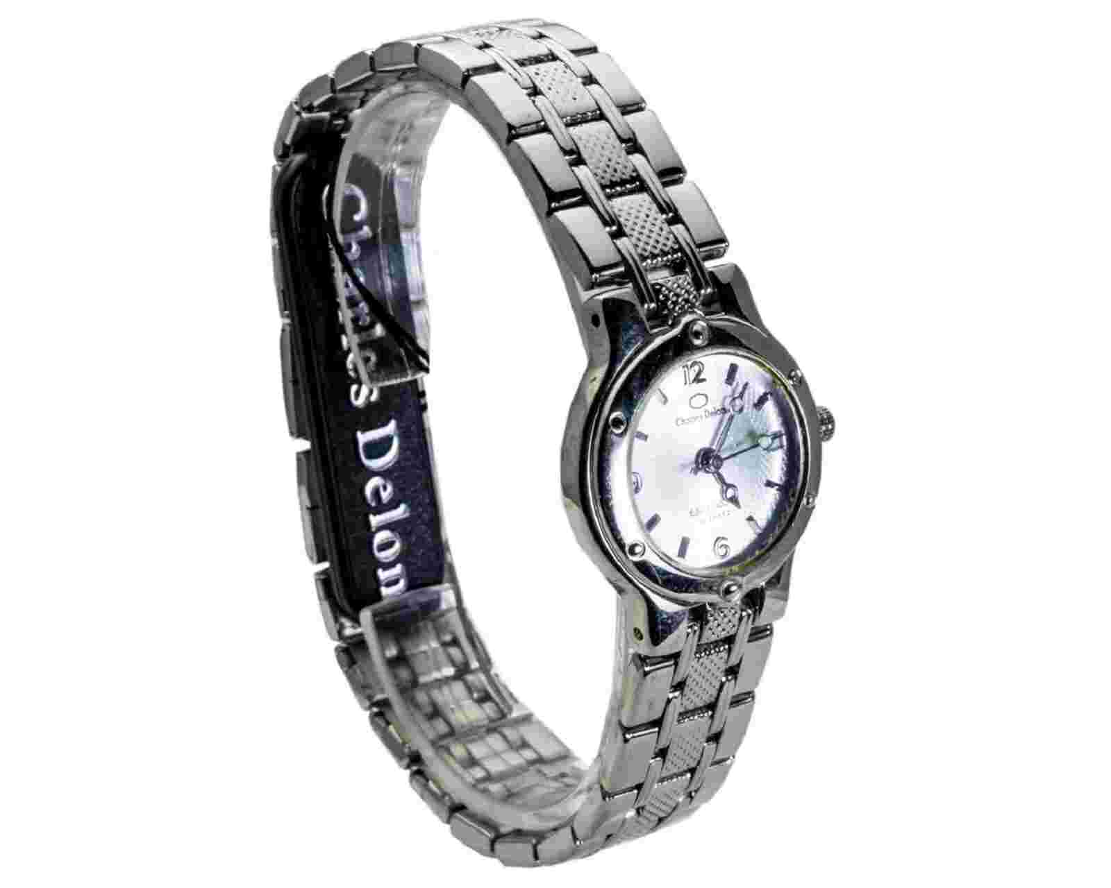 CHARLES DELON STAINLESS STEEL FINISH WATCH BRACELET WITH DATE