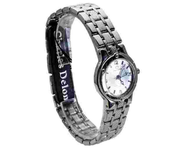 CHARLES DELON STAINLESS STEEL FINISH WATCH BRACELET WITH DATE