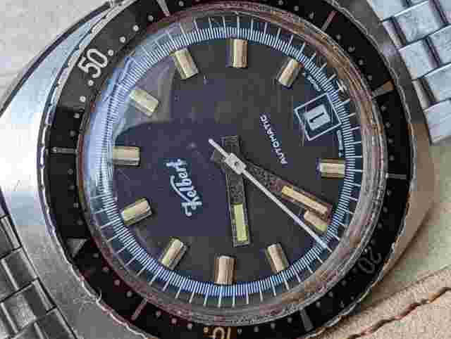 Vintage Kelbert 20 ATM All SS Diver w/Pristine Dial,Warm Patina,Screwdown Crown