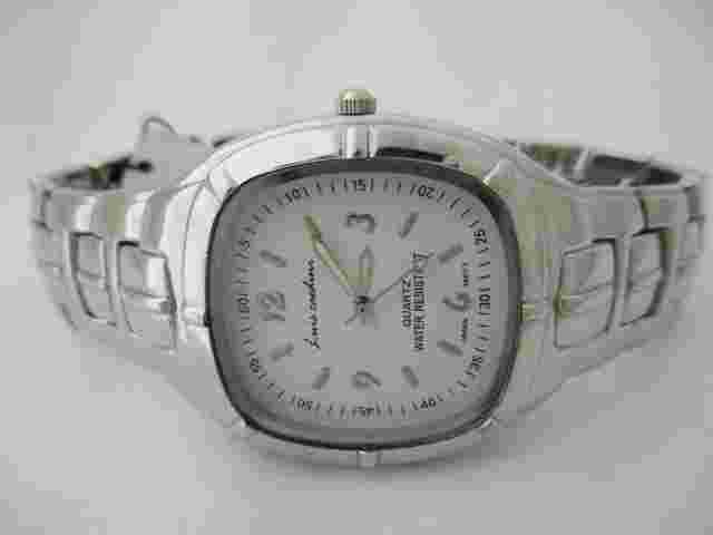 Luis Cardini Men's Silver Toned Link Band Analog Watch