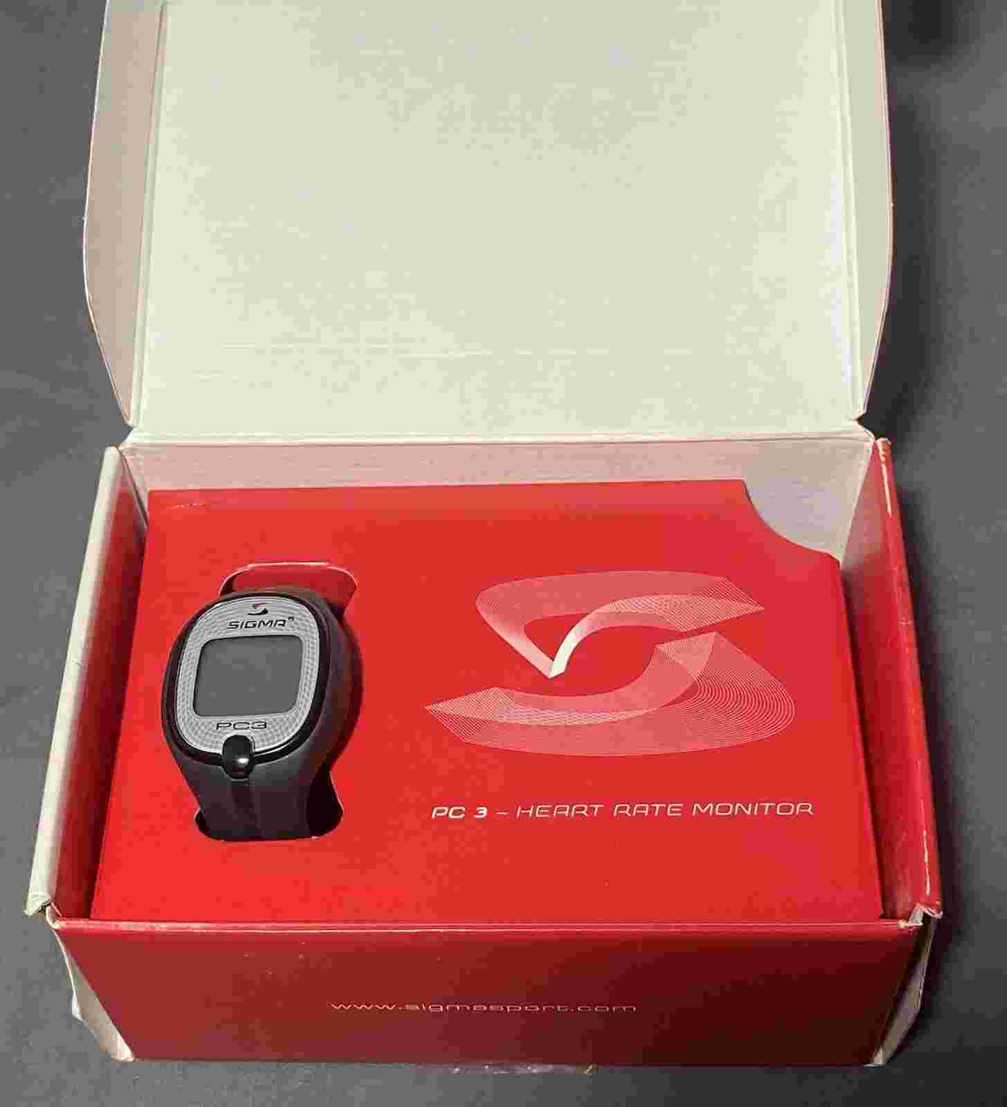 Sigma PC3 Digital Watch, Black Buckle Band in Box  - Original Paperwork