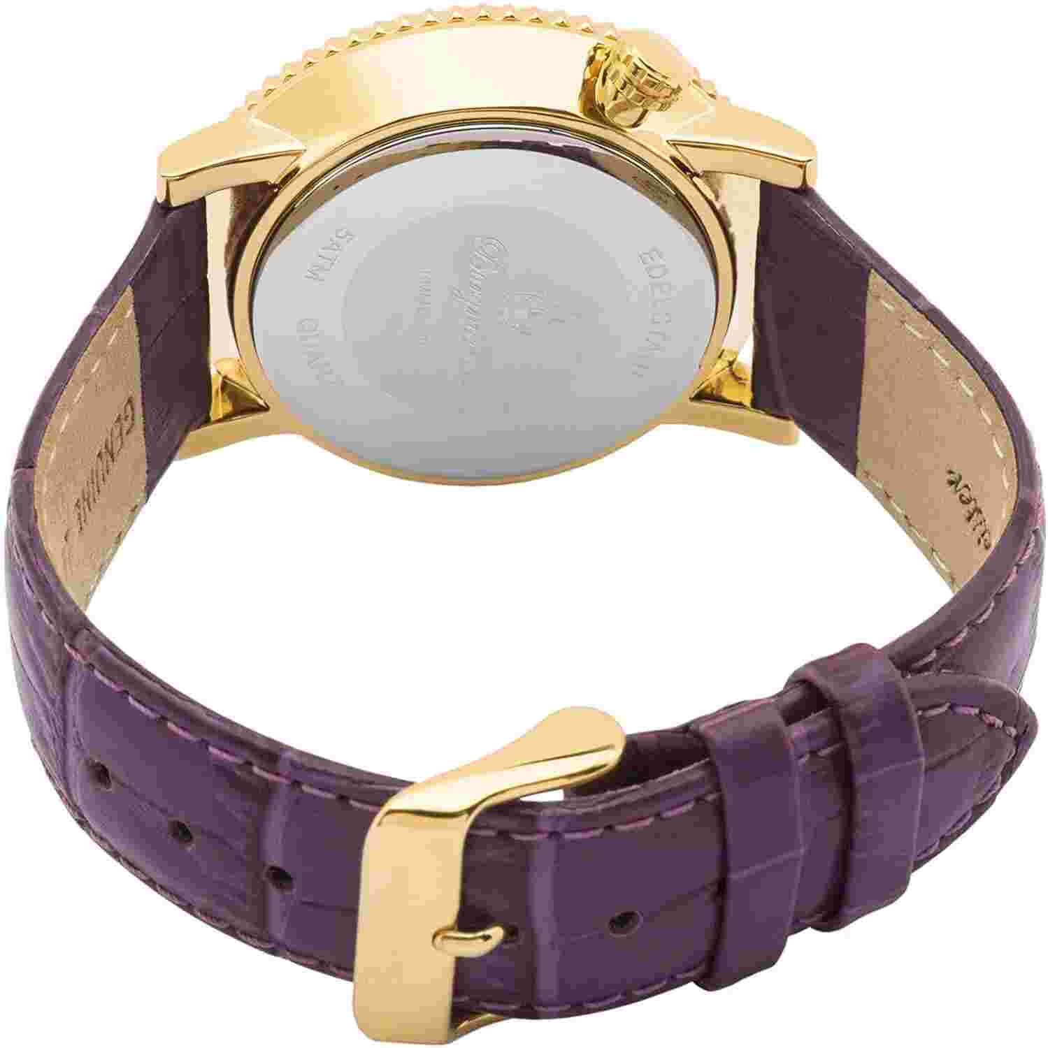 Burgmeister 41mm Mother Of Pearl Dial Purple Tone Leather Women's Watch BM802-28