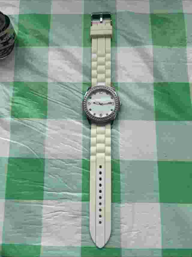 FMD Silver Tone White Band Women’s Quartz Watch
