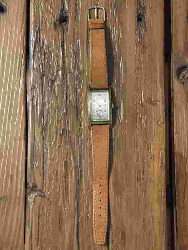 Parker Curvex Slim Tank Gold Tone Leather Band - Men's Watch - Needs Battery